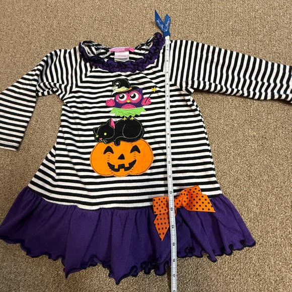 Good Lad: Girls Black / White / Purple Halloween Long Sleeve Tee, Size 3T - Picture 6 of 6